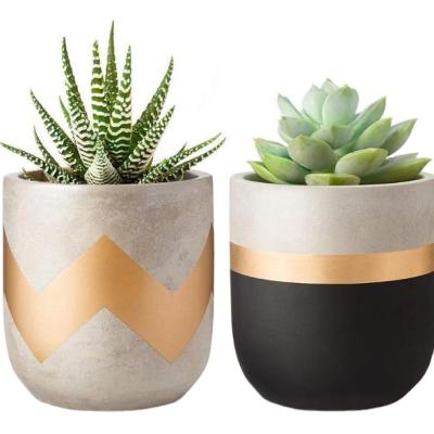 China Modern Europe 4-Inch Mini Planter Indoor Cement Succulent Planter Flower Pots for Cactus Grass or Small Plants for sale