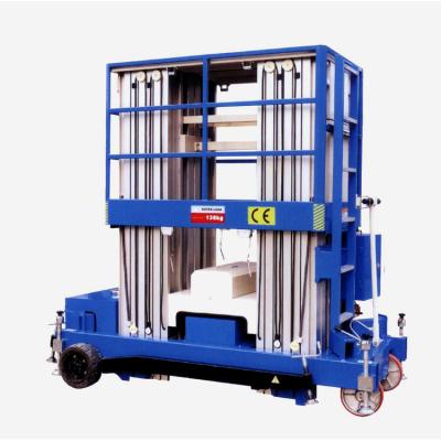 China Hotels aluminum six masts maintenance work cage aerial electric lift platform for sale