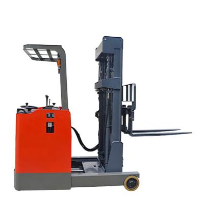 China Warehouse Electric Stacker Forklift CQD-S Machinery Repair Shops Cabin Drive Reach Standing Electric Fork Truck for sale