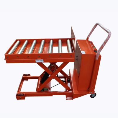 China Hotels ETF R Electric Portable Scissor Lift Table With Roller / Balls for sale