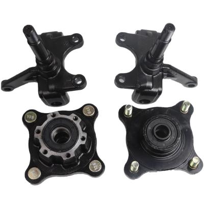 China 20CrMnMo 17mm/20mm M10 4 Stud Front Wheel Hub Bearing Flange Steering Knuckle Spindle For China ATV 110cc 150cc 200cc 250cc for sale