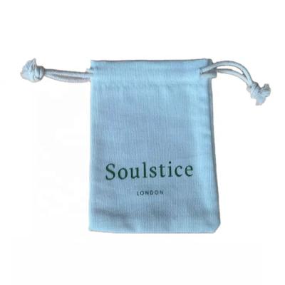 China Custom Made Small Size Reusable Dust Bag Eco-Friendly Jewelry Gift Pouches Cotton Muslin Drawstring Pouch Canvas Bag for sale