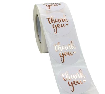 China Hot Sale Security Thank You Roll Adhesive Label Sealing Stickers With Gold Foil for sale