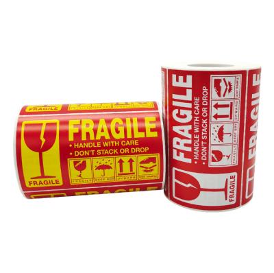 China Security 300 Per Fragile Packing Roll Label Sticker Warning Shipping Label for sale