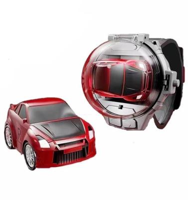 China Mini Alloy Watch Car Dark Red GTR Remote Control Car App Controlled Boy and Girl Toy Car Charging Gift for sale