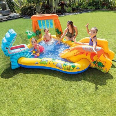 China PVC Sue Children's Inflatable Jet Pond Ocean Ball Pool House Baby Slide Thickened Bubble Pool for sale