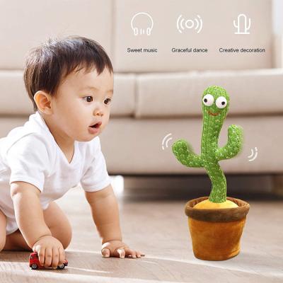 China Plush Cactus Stuffed Toy Electronic Shake Dancing Toy With Cute Bailarin Childhood Song Plush Cactus Talking Cactus for sale