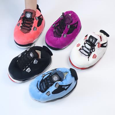 China Cushioning Women Winter Indoor PVC Cotton Shoes Jordan Slippers Plush Yeezy Jordan AJ Plush House Sneaker Slippers for sale