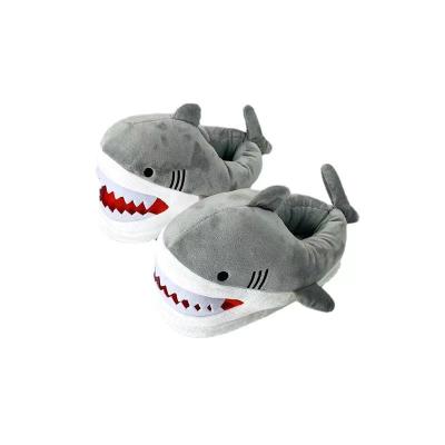 China Cushioning New Style Cute Animal Shark Bedroom Fuzzy Christmas Gift Plush Indoor Slipper For Women Girls for sale