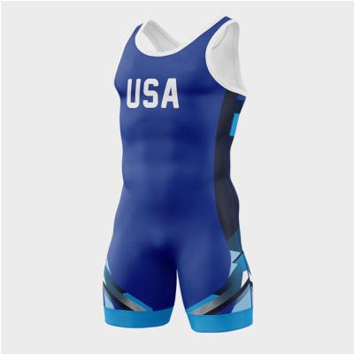 China Cheap Wholesale Custom Breathable Newly Design Comfortable/Quick Dry Sublimated Fat Men Wrestling Singlet for sale