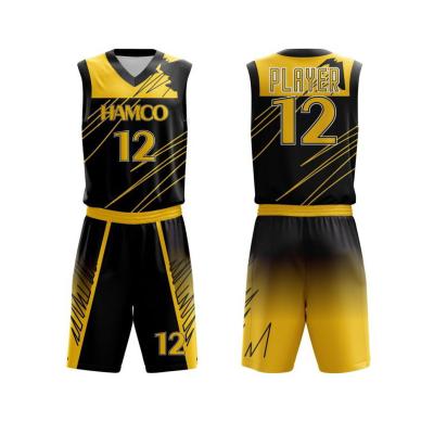 China Wholesale Bulk Price Antibacterial Top Grade Custom Team Sublimated Print Latest Design Mens Mesh Basketball Tank Tops Set for sale