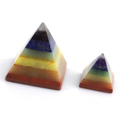 China Europe ml Natural 7 Chakra Reiki Crystal Quartz Gemstone Pyramid Heart Shape Reiki Healing Jewelry for sale