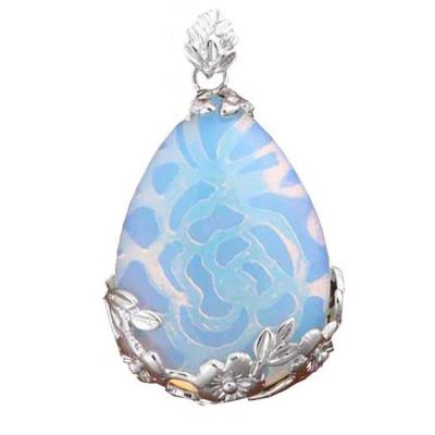 China Natural Healing CLASSIC Crystal Quartz Reiki Stone Pendant ML with Leaf Flower Water Drop Amethyst Lapis Lazuli Stone Pendant Jewelry for sale