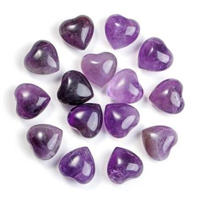 China 1set/10Pcs Crystal Quartz Mini Heart Worry CLASSIC Natural Stone Tumble Polished Reiki Healing Chakra Balancing Decoration No Hole for sale