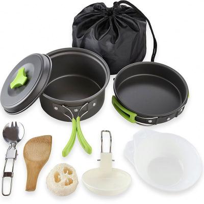 China Portable Mess Camping Cookware 1-2 Person Outdoor Picnic Kit Camping Cookware for sale