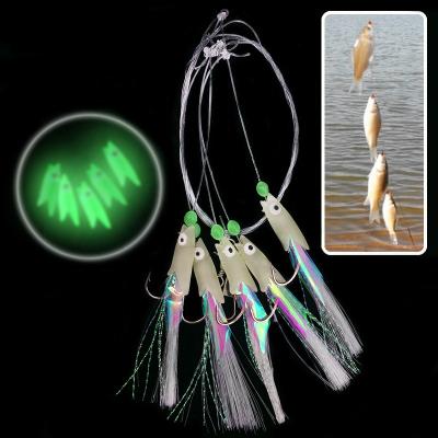 China High Quality High Carbon Steel Mackerel Feathers Bass Cod Lure Sea Fish Treble Bait Fishing Wire Bright for sale