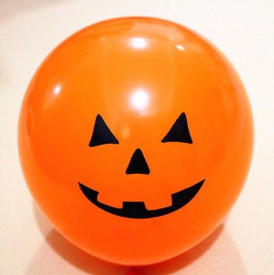 China Nice Funny Party Decoration Halloween Pumpkin Balloon Decor Latex Balloons Black Orange Balloons for sale