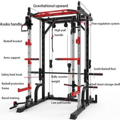 China Commercial Use So-Easy Rack Multi-Functional Training Home Use Complete Training Equipment Smith Machine Squat Fitness Rack for sale