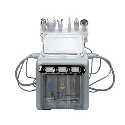 China Skin Tightening 6 in 1 Multifunction Hydrogen H2O2 Oxygen Small Bubble Hydra Machine Facial H2O2 Dermabrasion Machine Facial Device for sale