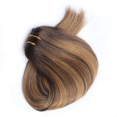 China Cheap Silky Straight Wave One Piece Clip In Extensions Remy Straight Clip Hair Machine Made Brazilian Hair for sale