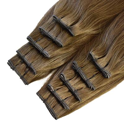 China Silky straight wave double Mini Flat Weft Incredible Thin drawn high quality and genius soft weft weft for sale