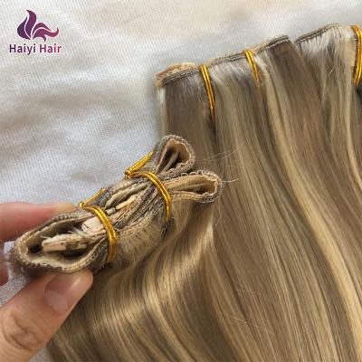 China Wholesale 100% Remy Virgin Human Halo Hair Extensions Silky Straight Wave Double Flip On Hair Extensions for sale