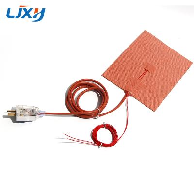 China Machinery Repair Shops LJXH 160W-360W NTC100K Thermistor Silicone Rubber Heating Pad Width 150mm 200mm 300mm Printer Heater With Two-pin for sale