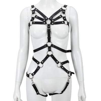 China Bondage Leather Erotic Lingerie Women Bondage Sex Game PU Underwear SM Bondage Sexy Body Harness for sale