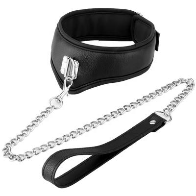 China SM Game Adult Sex Game PU Leather BDSM Neck Collar SM Bondage Sex Slave Collar For Women for sale