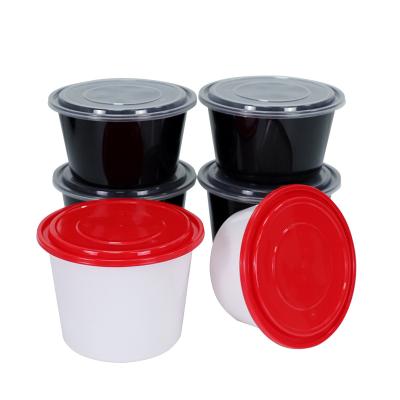 China 2000ml 68oz Freezer Meal Prep PP Plastic Safe Plastic Containers With Disposable Lids for sale