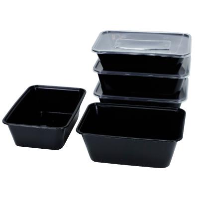 China Disposable Rectangular Restaurant Bento Lunch Box Disposable Microwavable Food Container Catering Freshness Plastic Box for sale