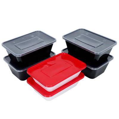 China Freshness Preservation Free Samples Use PP 650ml Disposable Plastic Rectangular Microwave Food Container for sale