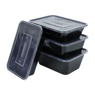 China Freshness Preservation 500ml Thickness Rectangle Plastic Disposable Food Container for sale