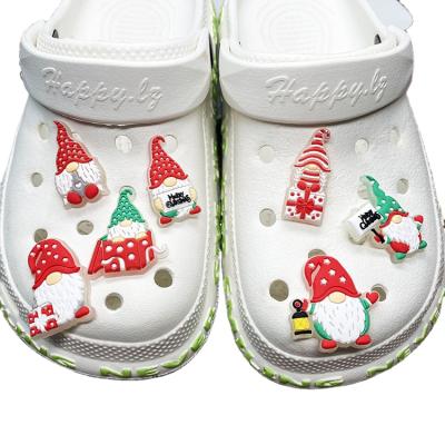 China Clog Charms Wholesale New Christmas Croc PVC Shoe Charms Shoe Decoration PVC Croc Charms Custom For Shoe Charms for sale