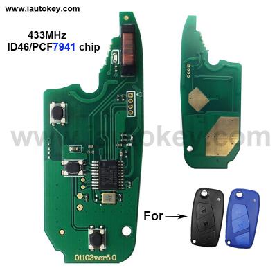 China Car Remote Main Electronic Board For Fiat Panda 2003 2004 2005 2006 2007 2008 2009 2010 2011 2012 ID46 PCF7941 Car Alarm 433MHz for sale