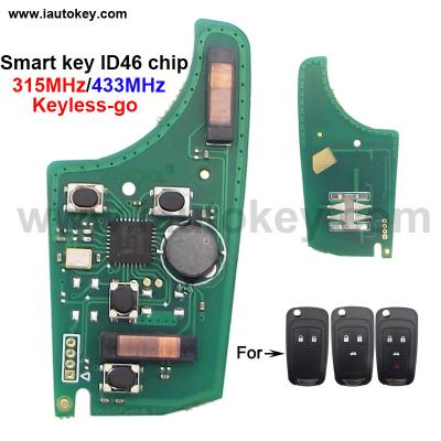 China Car Control Remote Key Electronic Board For Chevrolet 315MHz / 433MHz ID46 Chip Keyless-go Comfort-Access Car Alarm Keyless-go for sale