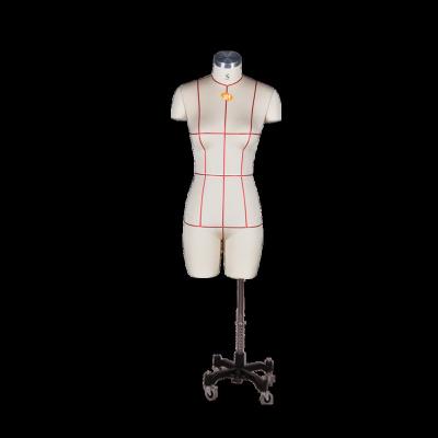 China Other hot sale female half body mannequin with measurable lines and stand low fiberglass made mannequin for sale