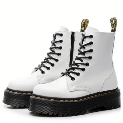 China 2021 Dr. Women's Boots White Anti-slippery High Quality Genuine Leather Ankle Platform Martens Boots for sale