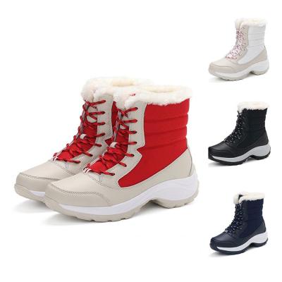 China Waterproof 2021 Factory Hot Sale Ladies Outdoor High Top Leather Boots Women Increasing Shoes Fashion Woman Snow Boots for sale