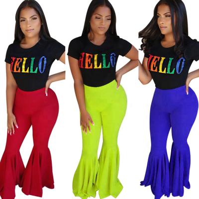 China New Design 5XL Breathable Candy Color Breathable Plus Size Pants Flared Skinny Pants Women Pants for sale