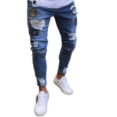 China Men's Ripped Casual Stretch Men's Breathable Ripped Jeans Skinny Jeans Slim Fit Denim Pants for sale