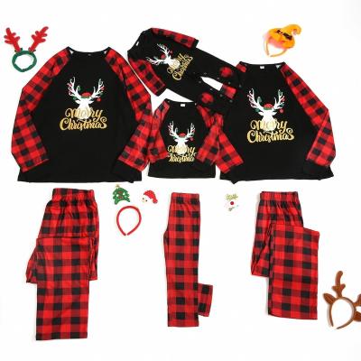 China Breathable Fashion Breathable Hot Print Sets Kids Baby Men Women Family Sleepwear Suit Christmas Pajamas for sale