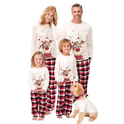 China 2020 Elks QUICK DRY New Christmas QUICK DRY Printing Parent Child Equipment Fleece Pajama Sets for sale