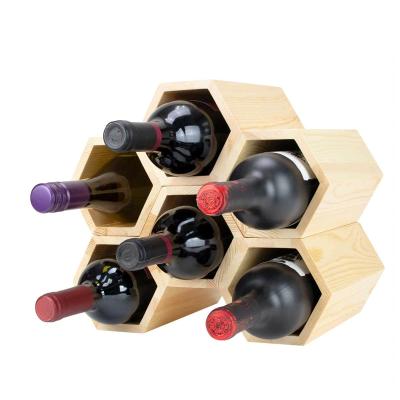 China 2020 Nordic Vintage Wooden Wooden Countertop 6-Bottle Factory FSC& BSCI Porcelain Wine Rack For Sale for sale