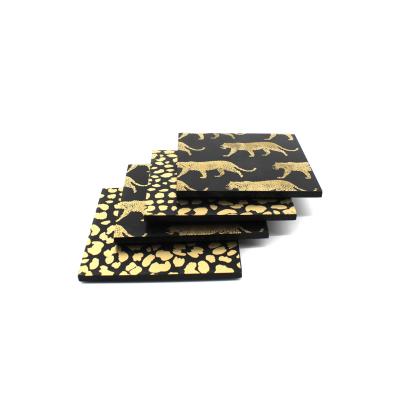 China Viable Custom Design Sublimation Square Flower Print MDF WOODEN Mug Coasters for sale