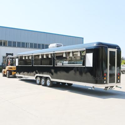 China Luxury vegetable processing factory barbecue food truck used large caravan food truck pizza food trailer for sale for sale