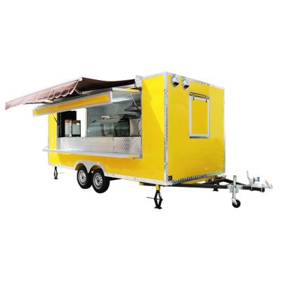 China Large Square Mobile Food Truck Trailer Commercial Hot Dog Catering Food Cart For Sale In USA for sale