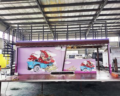 China Mobile Double Decker Food Truck Grill Food Vegetable Processing Plant Trailer Forklift Mobile Food Trucks For Sale With Equipments for sale