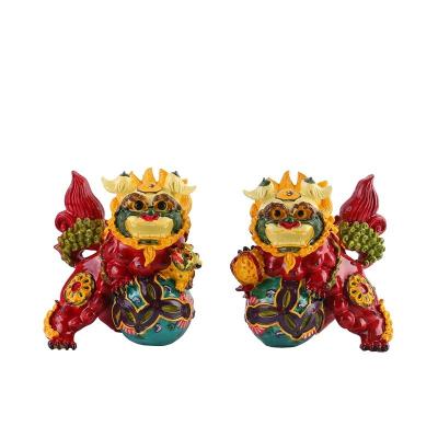 China China Resin Crafts Auspicious Lion home decoration for sale