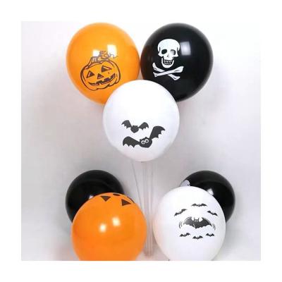 China Latex Halloween Balloon Set Pumpkin Witch Ghost Owl Wizard Bat Spider Pattern Print Round Balloon For Party Decoration for sale